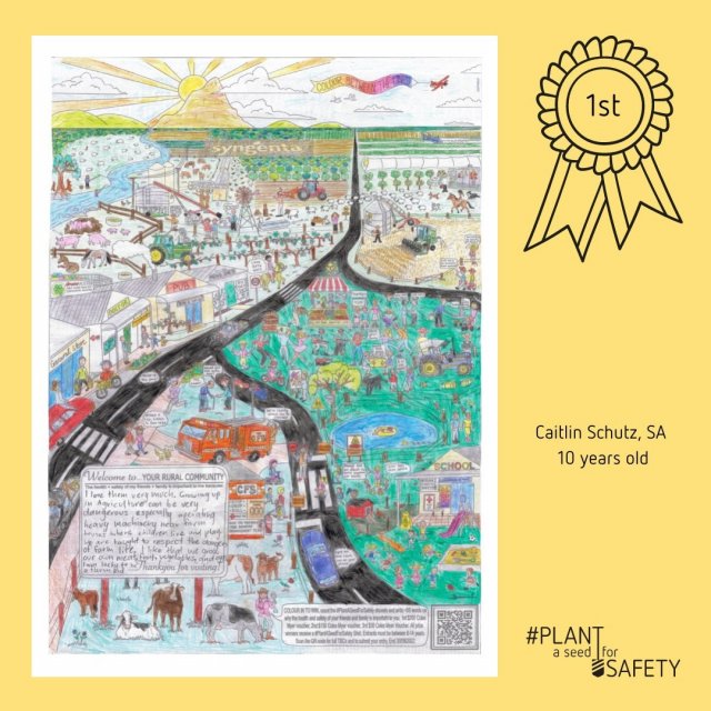 🥁 CAN I GET A DRUM ROLL, PLEASE!!! 🥁

…and the inaugural winner-winner chicken DINNER of the Colour Between The Lines Colouring-in Competition is…

👏🏼👏🏼👏🏼 10-year-old CAITLIN SCHUTZ, of Eudunda SA 👏🏼👏🏼👏🏼

Thank you so much Caitlin, we loved every single aspect of your masterpiece – the quality of the colouring, your eye for all 12 #PlantASeedForSafety shovels (tricky, very tricky!) and your powerful billboard message on the importance of health and safety. 

We sincerely hope you enjoy your $250 Coles Myer Voucher and rock your #PlantASeedForSafety shirt!!!

CONGRATULATIONS!!!

#FarmSafetyWeek #FarmSafety #Agriculture #HazardousChemicals #ChemicalSafety #RuralIndustries #RuralCommunities #Farming #Farmer #FarmingLife #AgricultureLife #Agribusiness #FarmingFamilies #RuralLife #SafeWorkMonth