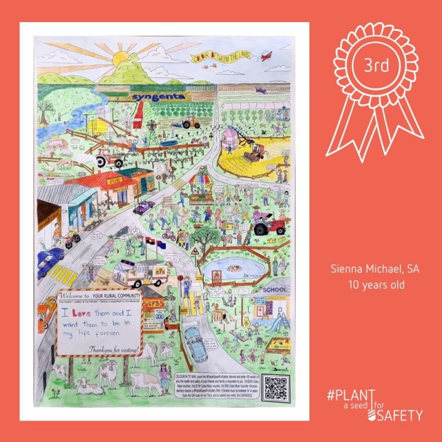 …aaaand the third prize for the Colour Between The Lines Colouring-in Competition is…

👏🏼👏🏼👏🏼 10-year-old SIENNA MICHAEL, of Carriewerloo Station SA 👏🏼👏🏼👏🏼

We especially loved your colouring of the fruit + veg stand, the fact that your billboard message cuts to the core of health and safety, and your sheer determination in leaving no stone unturned (or #PlantASeedForSafety shovel unfound, as it were!). 

CONGRATULATIONS and thank you so much Sienna, enjoy your $50 Coles Myer Gift Card and we can’t wait to see a photo of you in your brand-spanking new #PlantASeedForSafety workshirt 🥳

#FarmSafetyWeek #FarmSafety #Agriculture #HazardousChemicals #ChemicalSafety #RuralIndustries #RuralCommunities #Farming #Farmer #FarmingLife #AgricultureLife #Agribusiness #FarmingFamilies #RuralLife #SafeWorkMonth